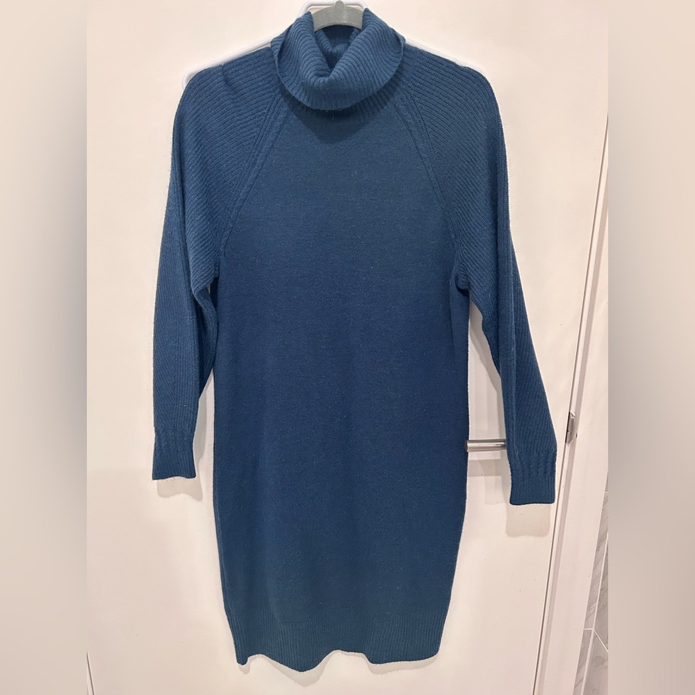 RW&CO. Teal Turtleneck Dress
